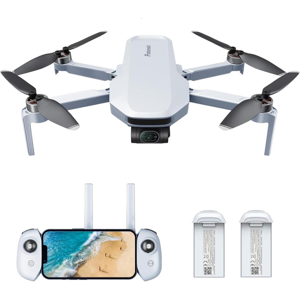 image:imagePotensic ATOM 3Axis Gimbal 4K GPS Drone Under 249g 32 Mins Flight 6KM Long Range Transmission Visual Tracking 4K30FPS QuickShots 12MP Photo Lightweight and Foldable for Adults BeginnersExpansion Kit