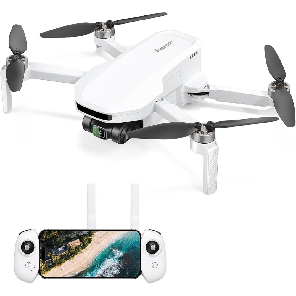 image:imagePotensic ATOM LT GPS Drone Under 249g 40 Mins Long Flight EIS 25K Camera 4KM FPV Transmission Brushless Motor Precise Auto Return SurgeFly Entry Level Foldable Drone for Adults Beginner White