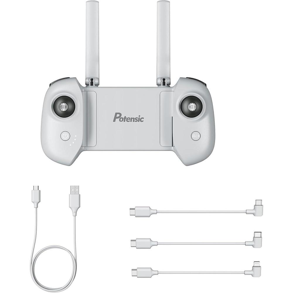 image:imagePotensic Remote Controller for ATOM SE GPS Drone Lightweight with 1 USB Charging Cable and 3 OTG Cables