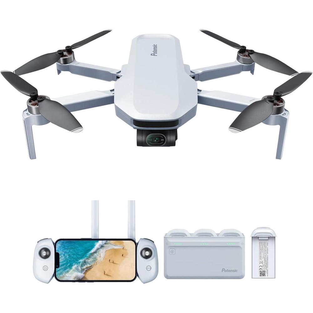image:imagePotensic ATOM 3Axis Gimbal 4K GPS Drone Expansion Kit Bundle with 1 Parallel Charging Hub 2 Batteries