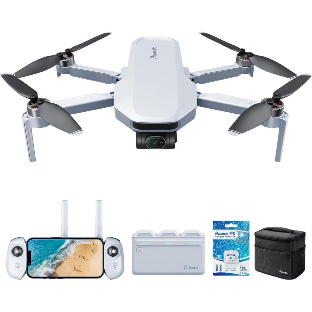 image:imagePotensic ATOM 3Axis Gimbal 4K GPS Drone Fly More Combo Bundle with 128g SD Card