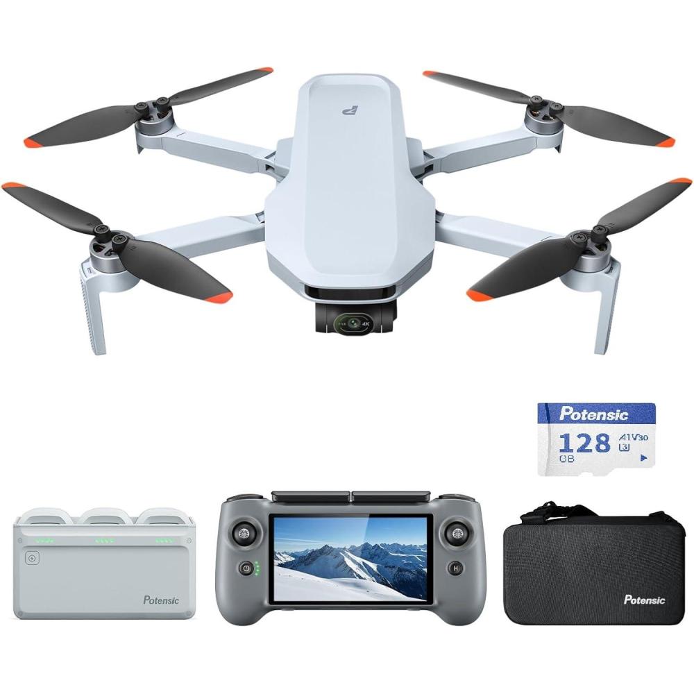 image:imagePotensic Atom 2 Drone 4K with RC PTD 1 Fly More Combo Bundle with 128GB Memory Card