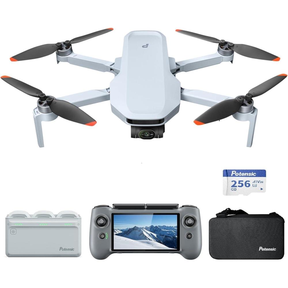 image:imagePotensic Atom 2 Drone 4K with RC PTD 1 Fly More Combo Bundle with 256GB Memory Card
