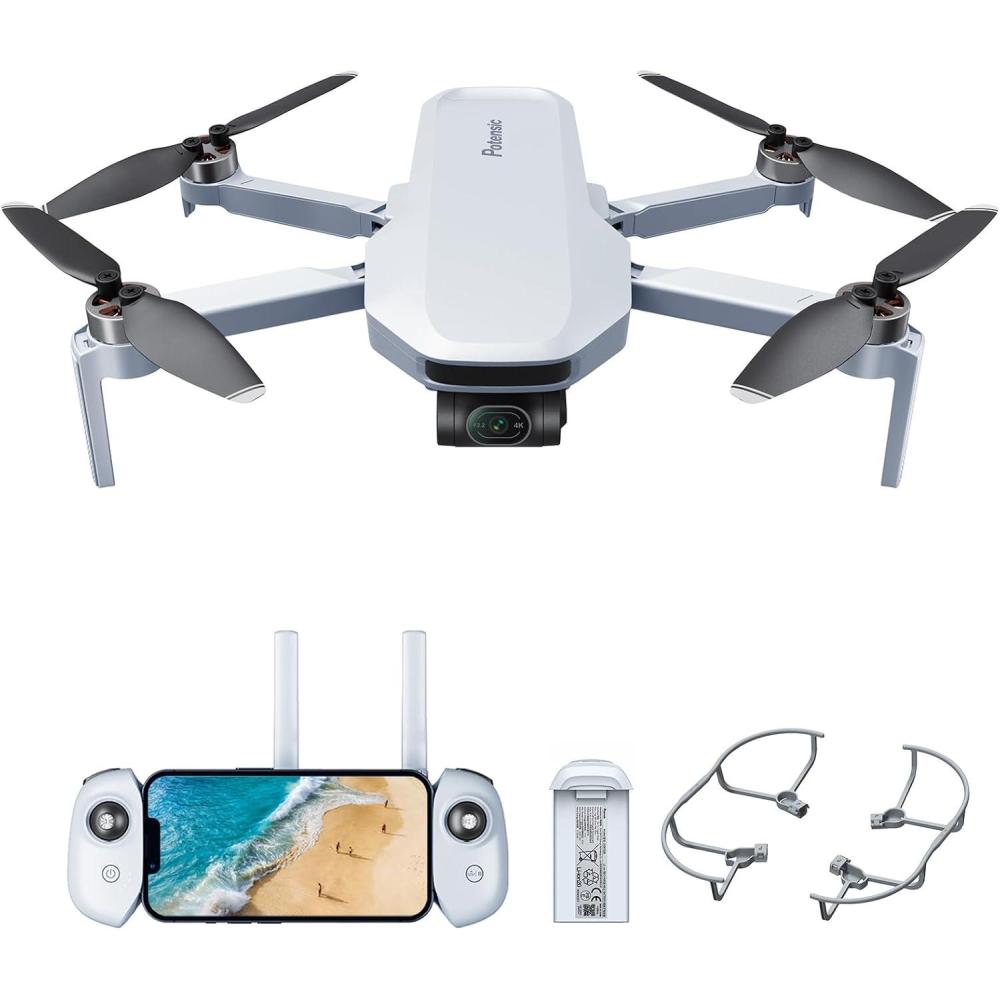 image:imagePotensic ATOM 3Axis Gimbal 4K GPS Drone Standard Kit Bundle with 1 Set of Propeller Guard