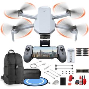 Potensic ATOM 2 Standard Kit Camera Drone Under 249g with 1 Battery AI Track and 10km Transmission (APM2530121) + 64GB Card + Sling Backpack + Landing Pad + Cleaning Kit + More(17pc Bundle)(1 Battery Standard Kit)