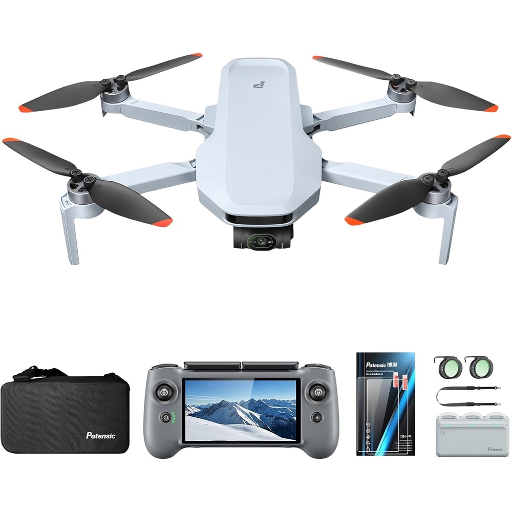 image:imagePotensic ATOM 2 Fly More Combo with RC PTD 1 Drone with Camera 4K 8K Photo 10KM Transmission 96 Mins Flight 3Axis Gimbal AI Track Vertical Shooting ND CPL Filter RC Strap Screen ProtectorATOM 2 PTD 1 with ND CPL