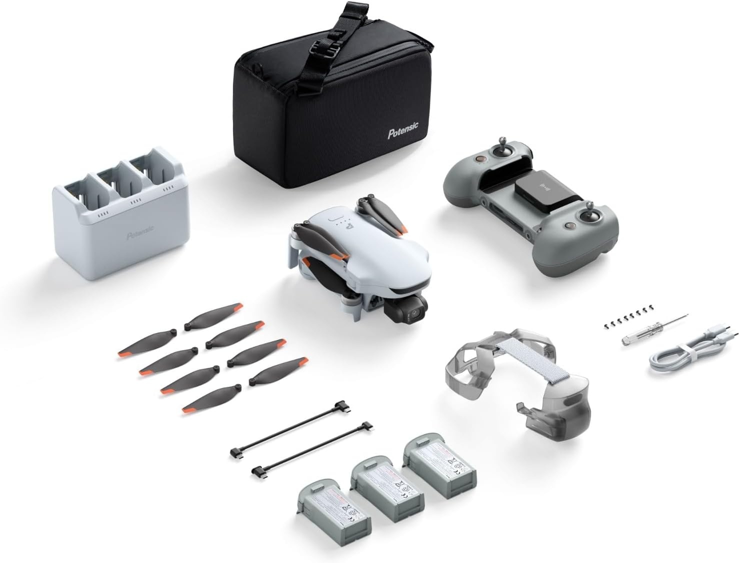 image:imagePotensic ATOM 3 Drones with Camera for Adults 4K 60fps 8K Photo 16KM Transmission 113 CMOS 3Axis Gimbal AI Track 20 MedTele Mode QuickShots Under 249g 40Min Flight Standard KitATOM 3 Fly More Combo
