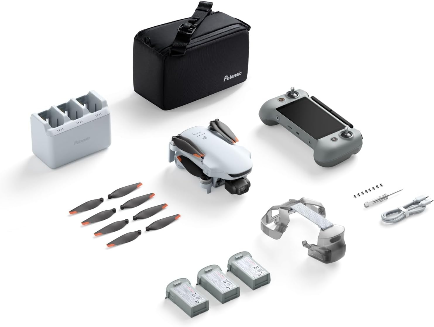 image:imagePotensic ATOM 3 Drones with Camera for Adults 4K 60fps 8K Photo 16KM Transmission 113 CMOS 3Axis Gimbal AI Track 20 MedTele Mode QuickShots Under 249g 40Min Flight Standard KitATOM 3 Fly More ComboRC PTD 2